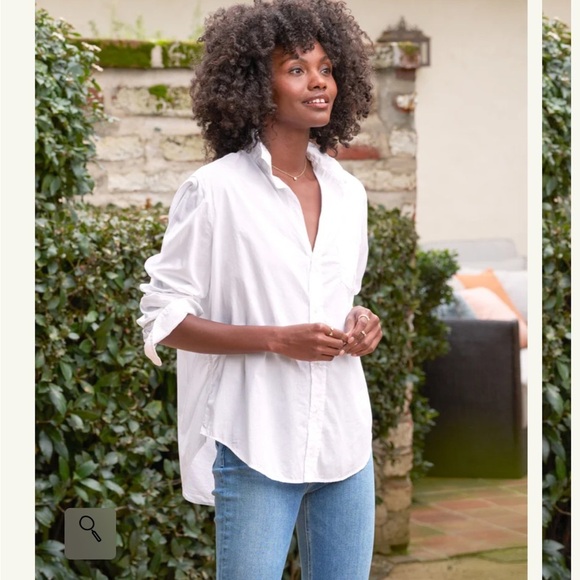 Frank and Eileen relaxed “Eileen” featherweight White Button Up shirt blouse XS - Picture 2 of 9
